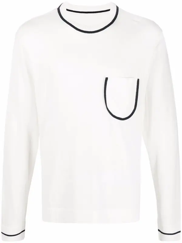 Contrasting-trim Sweater