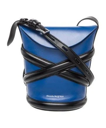 Alexander McQueen Women's Curve Two-Tone Leather Bucket Bag