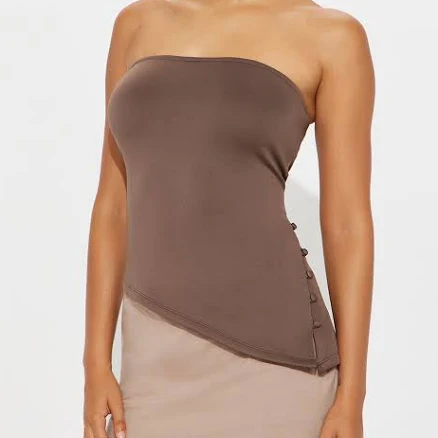 Fashion Nova Asymmetrical Strapless Cropped Tube Top
