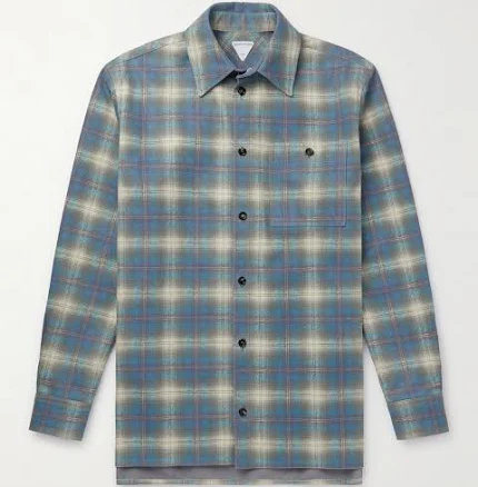Bottega Veneta Checked Leather Shirt Men