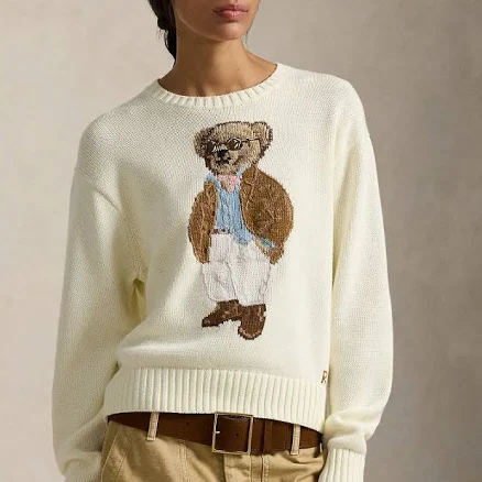 Polo Ralph Lauren Women's Cotton Bear Crewneck Sweater