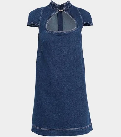 Versace Jeans Couture Cut-Out Denim Mini Dress