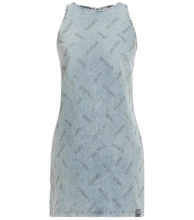Versace Jeans Couture Studded Denim Minidress