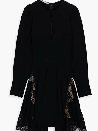 Stella McCartney Women's Celeste Lace-Paneled Crepe Mini Dress