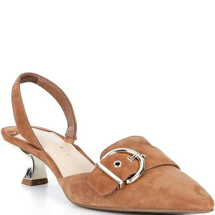 Alex Marie Zell Suede Buckle Hardware Slingback Pumps - 6.5