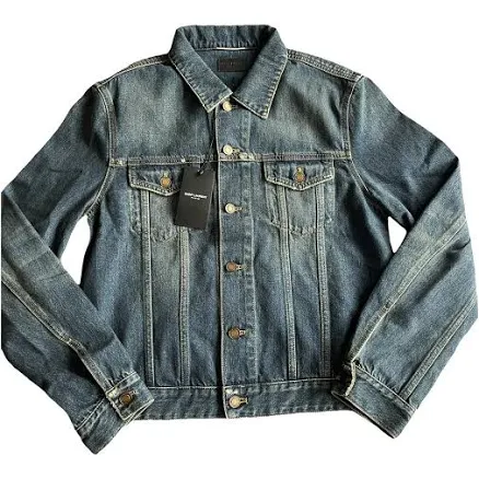Saint Laurent fitted button-front denim jacket - Blue