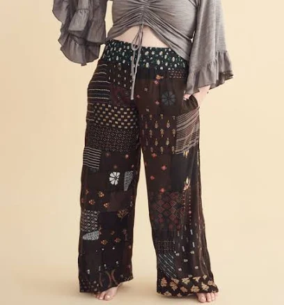 Boho Daisy Overdyed Patchwork Pants