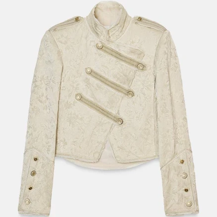 Zara Woman's Limited Edition Jacquard Cropped Jacket