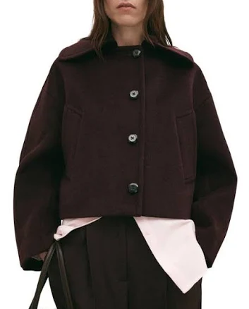 MANGO Women's Wool Blend Camp Collar Jacket
