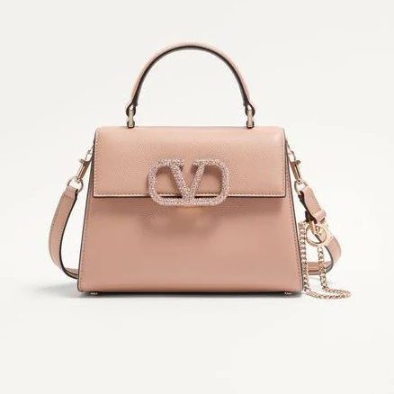 Valentino Garavani Small Vsling Leather Handbag with Jewel Logo