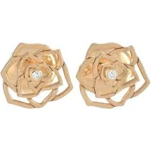 Piaget 18K Rose Gold Rose Diamond Stud Earrings
