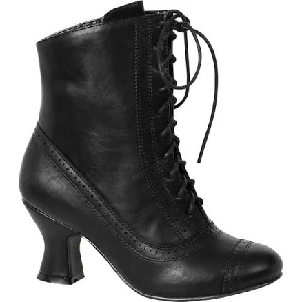 Victorian Ankle Booties in Black, size: 7 | Leather
