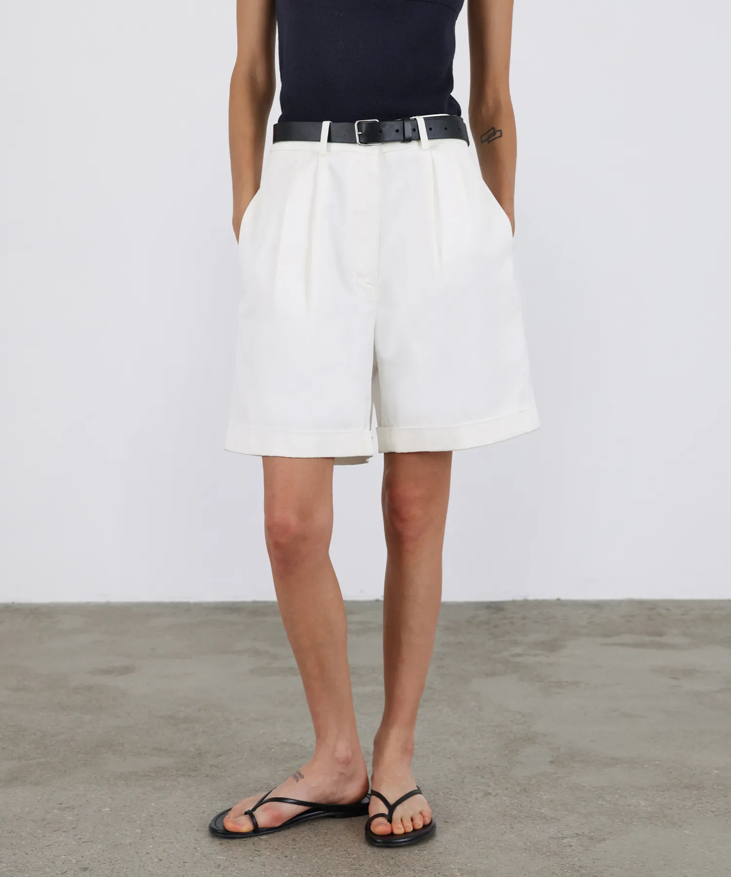 Cotton Chino Short Pants - White