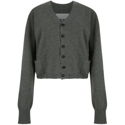 Maison Margiela - Maison Margiela Grey Cropped Wool Cardigan.