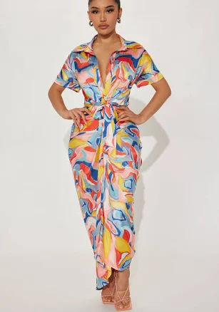 Fashion Nova Hailey Satin Maxi Dress