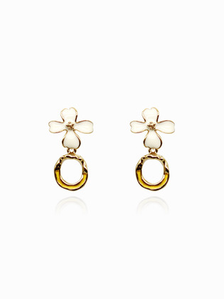 Flower Ring Drop Earrings