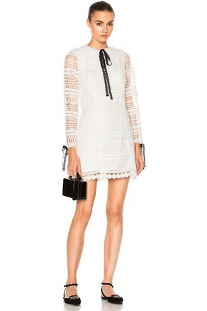 Alexis Braelynn Women's Lace Bow-Neck Mini Dress
