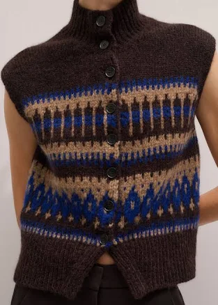 Me+em Women's Relaxed Jacquard Vest