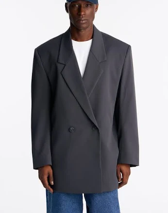 Fashion Nova Men's Oversized Quiet Authority Double Breasted Blazer