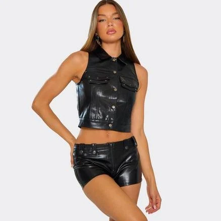 EGO Women's Sleeveless Stud Pocket Waistcoat