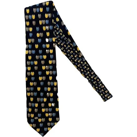 Valentino Garavani Blue Silk Tie with Heart Motif