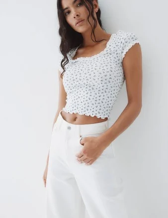 H&M Ladies Lace-Trimmed Top