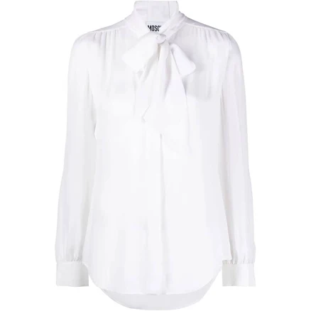 Moschino Silk Pussy-bow Collar Blouse
