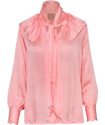 For Rose Vegan Silk Pussy Bow Top