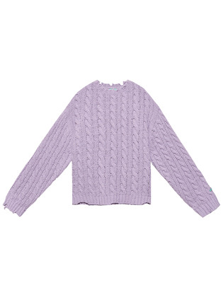 Ms Boucle Cable-Knited Sweater