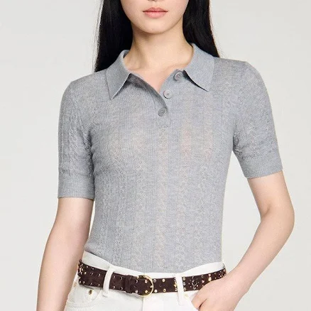 Sandro Women's Pointelle-Knit Wool Sweater