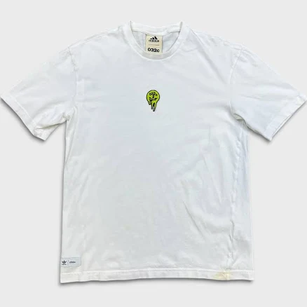 Adidas X 032c T Shirt Mens Xs White Abstract Trefoil Patch Short