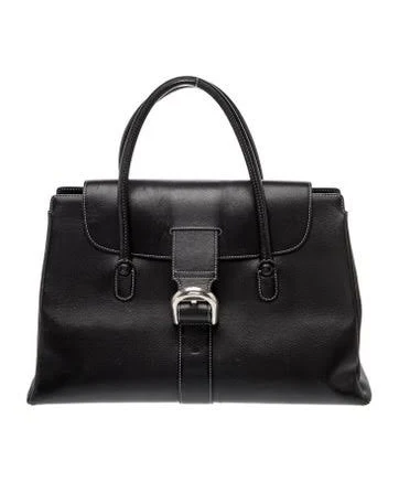 Delvaux Brillant MM Leather Top Handle Bag
