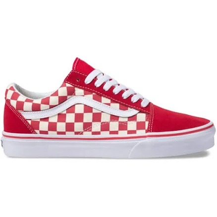 Vans Old Skool Primary Check Shoe Racing Red White