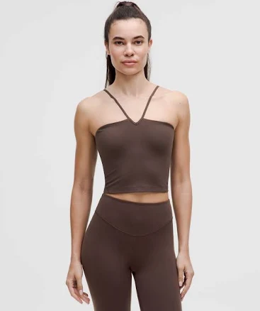 lululemon Align Tank Tops | Women's Strappy Deep-V Tank Top Light Support, A/B Cup | Size 0 | Brown,Neutral