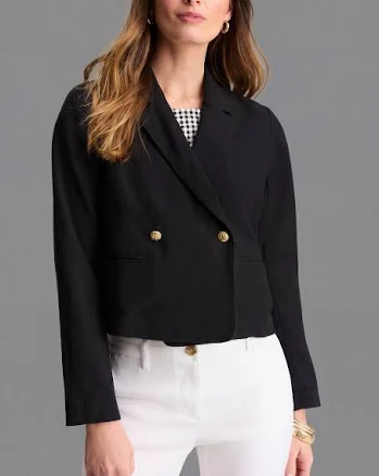 Women's J.Jill Double-Breasted Cropped Blazer