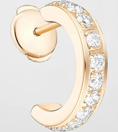 Piaget Women's Possession 18K Rose Gold Diamond Huggie Earrings