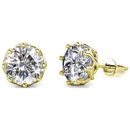 Cate & Chloe Eden 18k Gold Plated Stud Earrings with Swarovski Crystals Gift for Women