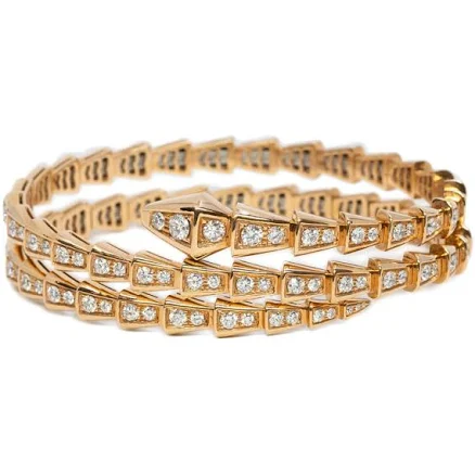 Bulgari Bvlgari 18ct Gold Serpenti Viper 2 Coil 5.89ct TW Diamond Bracelet RRP $128000 #59838