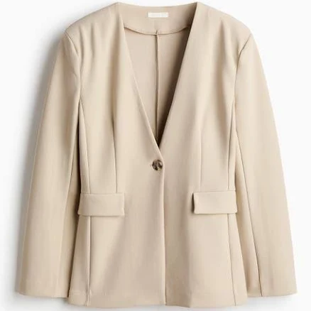H&M Women's Collarless Jersey Blazer