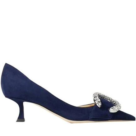 Jimmy Choo Melva D'orsay Pointed Heels With Crystal Buckles - Black