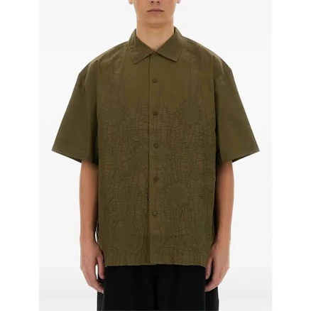 YMC - Ciders embroidered short-sleeves shirt - men - Cotton - M - Green