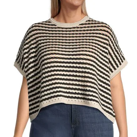 World Market Amy Cropped Striped Sweater