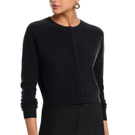 AQUA Women's Cashmere Crewneck Cardigan