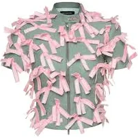 lado bokuchava BOW RACE TOP SAMPLE SALE Grey/Pink Free Shipping | Clothing