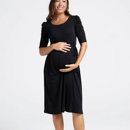 Angel Maternity Stephanie Maternity Belt Midi Dress