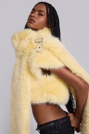Jaded London Women's Saskia Cropped Faux-Fur Jacket