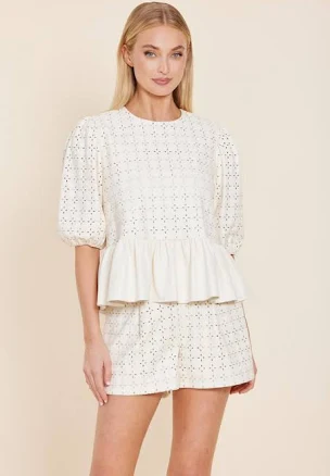 Faux Leather Eyelet Shorts