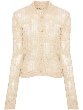 Women's Distressed Open-Knit Cardigan