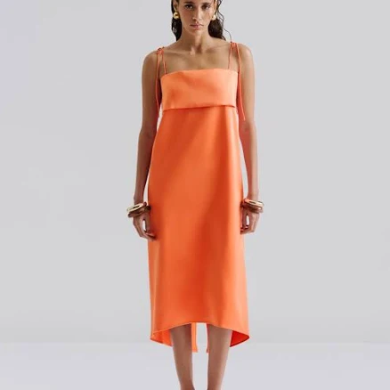 Malina - Mette midi dress - 36 - Papaya