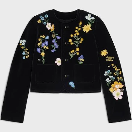 CELINE Women's Embroidered Velvet Jacket